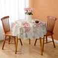 thumbnail image 3 of Round Tablecloth Polyester Cover 60 Inch flower Waterproof Stain Wrinkle Free for Kitchen Dining, 3 of 5