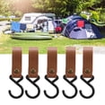 thumbnail image 4 of Leather S Hangers, Multifunctional High Load Bearing Capacity Compact Portable Leather S Hooks  For Outdoor Black,Brown, 4 of 8