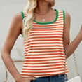 thumbnail image 5 of BLVB Womens Tank Tops Scoop Neck Loose Fitting Sleeveless Striped Tshirts Summer Flowy Curved Hem Tunic Tops, 5 of 7