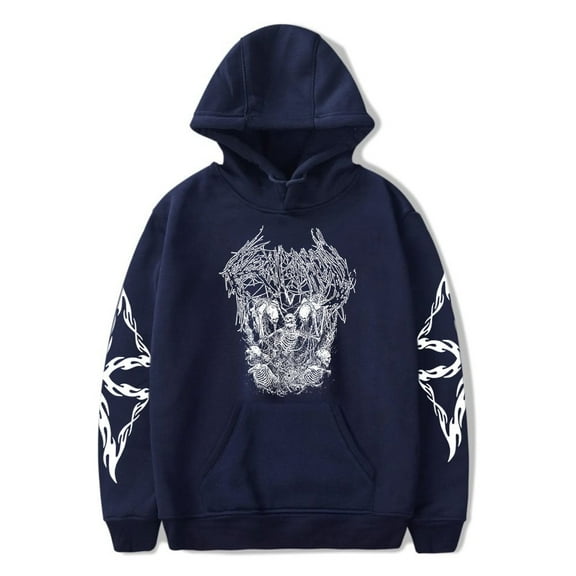 Ken Carson Merch A Great Chaos AGC Skull Face Merch Hoodie Rapper Hoodies Mens Women Long Sleeve Pullover Streetwear