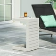 thumbnail image 2 of Christopher Knight Home Jesse Coral Outdoor Modern Aluminum C-Shaped End Table, White, 2 of 19