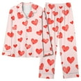 thumbnail image 5 of Tnhcen Women's Plus Size Valentine's Day Pajama Set 2026 New Long Sleeve Button Front with Pocket Loose Fit Pajamas S - 2XL Soft Comfortable Sleepwear for Women Gift, 5 of 8