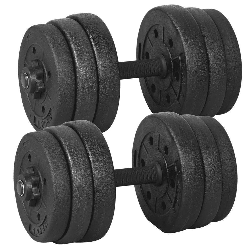 Yaheetech 44 lb Adjustable Dumbbell Weight Set Body Building Training Home Dumbbell, Black