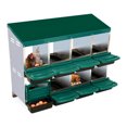 thumbnail image 1 of Chicken Nesting Box - 10 Compartment Metal Wall Mount Poultry Nesting Box for Chicken,Roll Away Laying Boxes for Hens,Easy Egg Collection, Easy Cleaning for Coop, Backyard, Farms, 1 of 8