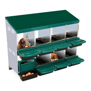 Chicken Nesting Box - 10 Compartment Metal Wall Mount Poultry Nesting Box for Chicken,Roll Away Laying Boxes for Hens,Easy Egg Collection, Easy Cleaning for Coop, Backyard, Farms