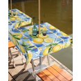 thumbnail image 2 of Fsddascl Watercolor Lemon Outdoor Tablecloth - 54x54 Inch Square Dining Table Cover, Botanical Leaves Country Blue Waterproof Outdoor Table Cloth with Umbrella Hole & Zipper for Picnic/Patio/Party, 2 of 7