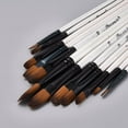 thumbnail image 2 of Wood Handle Paint Brushes Set for Watercolor Oil Painting White 17.5~22.3x0.48~0.93cm 12pcs/set, 2 of 4