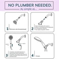 thumbnail image 4 of Wideskall 5 FT Long Premium Stainless Steel Anti-Kink Handheld Shower Hose with Shower Arm holder, 4 of 4