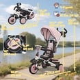thumbnail image 3 of Qaba Tricycle 6 en 1 pour Tout-Petits de 1 à 5 Ans avec Poignée de Poussée, Rose, 3 of 10