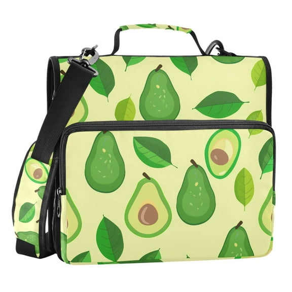 ALAZA Zipper Binder Green Avocado 3 Ring Trapper Keeper File Folder Organizer Bag