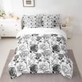 thumbnail image 2 of Homewish Vintage Floral 7pcs Bedding Comforter Set,Colorful Natural Plant Queen Bedding Sets,White Black Queen Sheet Sets For Girls,Breathable Home Decor Reversible, 2 of 8