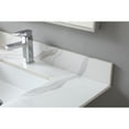 thumbnail image 4 of Leavader 37 Inches Luxurious Carrara White and Gold Sintered Stone Bathroom Vanity Top with Ceramic Basin and Backsplash - Single Faucet Hole, Cabinet Not Included, 4 of 9