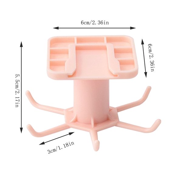 Moqsnm - 2 ganchos giratorios de 360 grados para techo de cocina, espátula, utensilios de cocina, gancho de almacenamiento, montaje en pared, gancho giratorio de 6 garras