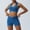 Blue(Shorts Set), variant on PISONIC 2 Piece Workout Sets for Women Halter Sports Bra Tank Gym Biker Shorts Outfits
