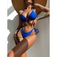 thumbnail image 4 of RELLECIGA Women Tie Front Triangle Push-up Molded Paddings Halter Bikini Top, 4 of 9