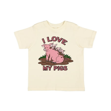 

Inktastic I Love My Pigs with Cute Pig Family Gift Toddler Boy or Toddler Girl T-Shirt