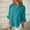 Blue, variant on DuoJiaJ Women's Summer Shirt Fashion Elegant Top Linen Long Sleeve T Shirt V Neck Shirt Belted Waist Casual Loose Shirt With Buttons Women's Blouses Beige L