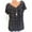 Black, variant on Oalirro Blouses for Women Fashion 2023 Valentine's Day Gift Women Plus Size Short Sleeves V-Neck Print Blouse Pullover Tops Shirt Black
