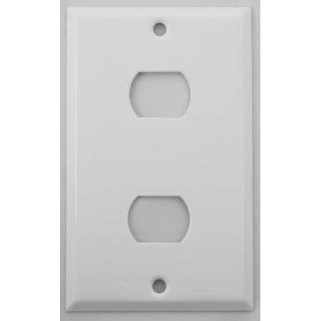 Steel Despard Wall Plate - Stamped Steel Smooth White 1 Gang Wall Plate for 2 Despard Switches