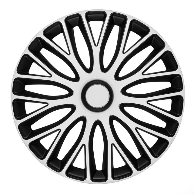 Enjoliveurs de roue Vasco, 16 po, blanc et noir - ensemble de 4