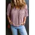 thumbnail image 2 of Casual Summer Tee: Loose Fit Ribbed T-shirt in Valerian Pink - [ZhiHiMeRi] | (US 16-18)XL, 2 of 12