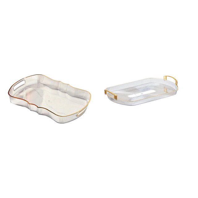 Elegante bandeja multiusos para tocador y servicio de alimentos para baño, dormitorio, oficina, hogar, comedor, desayuno, fruta, almacenamiento y orga