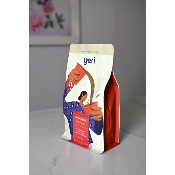 Yeri Cannonball Whole Bean Coffee Dark Roast, Dark Chocolate and Toasted Nut Notes, 12 oz