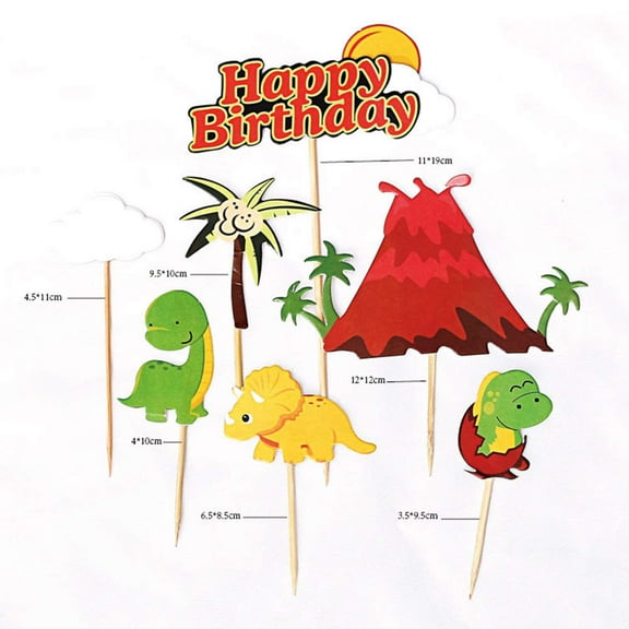 FRCOLOR  22 Pcs Dinosaur Cake Pick Insert Durable Decorations
