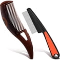 thumbnail image 1 of czcpp-Dandruff Comb,Stainless Steel Fine Tooth Lice Comb,Scalp Comb for Dandruff Removal,Hollow Tooth Comb for Better Hair Quality for Women Men (2pcs Tooth Comb), 1 of 4