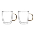 thumbnail image 2 of coffee-double-wall-gold-handle-mug-set-of-2, 2 of 3