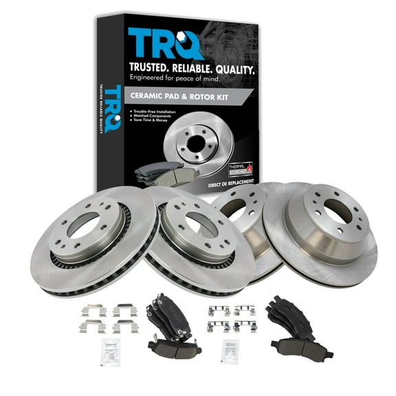 TRQ Front and Rear Brake Pad & Rotor Kit Brake Pads Brake Rotor Ceramic Fits Select 2006-2007 Buick Rainier 2006-2009 Chevrolet Trailblazer GMC Envoy 2007 Isuzu Ascender 2007-2009 Saab 9-7x