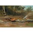thumbnail image 2 of François Diday 24x17 Black Ornate Framed Double Matted Museum Art Print Titled: Forest&nbsp;With Tree Trunk (L’Jsle) (1833), 2 of 5
