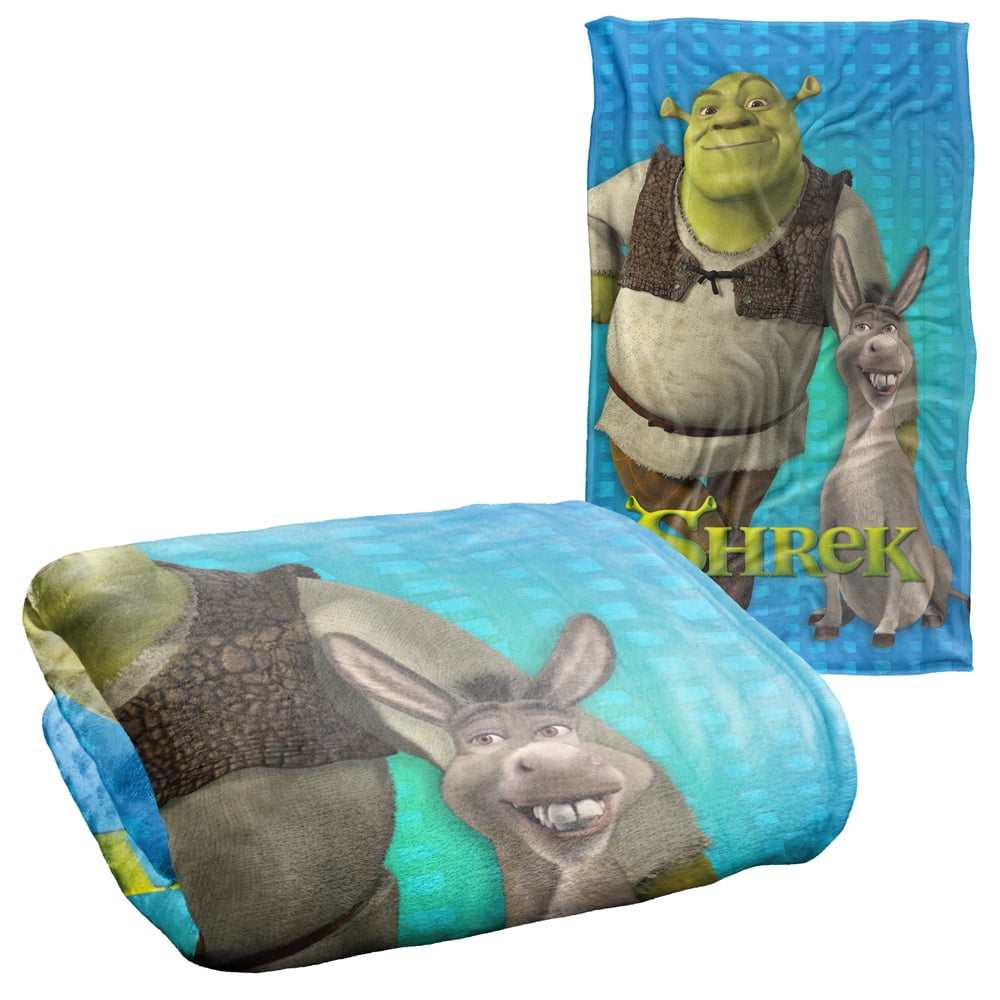 Trevco Shrek Pals Überwurfdecke (91x147 Cm) – Superweich, Kräuselfest & Offiziell Lizenziert – Perfekt Für Couch, Reise & Filmabende.