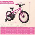 thumbnail image 3 of Costway 18-Inch Kid’s Bike for 4-8 Years Old with Adjustable Saddle & Anti-slip Handlebar Pink, 3 of 10