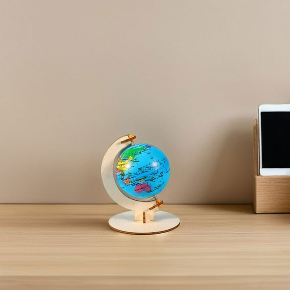 FRCOLOR Children'S Wooden Earth Globe Diy Science Craft Globe For Classroom Kids Learning Toy Decorative Globe Ornament