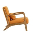 thumbnail image 6 of 25.6" Wide Classic Modern Design Linen Upholstered Solid Wood Accent Armchair with Pillow,Orange, 6 of 11