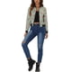 thumbnail image 2 of Chaqueta bomber para mujer Inspire Chic, corte ajustado, ligera, con cremallera, talla M, verde claro, 2 of 6
