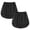 2pcs Black, variant on Women's Shirt Hem Extension – with Button-down Inner Layer, Elastic Waistband, Detachable for Layering with A Skirt.