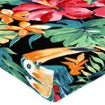 thumbnail image 2 of Jordan Manufacturing 50.5" x 19" Rani Citrus Black Tropical Rectangular Outdoor Adirondack Chair Cushion with Ties, 2 of 13