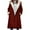Wine, variant on Aboser Plus Size Winter Coats for Women Warm Sherpa Fleece Lined Distressed Jackets Button Down Hooded Parka Faux Suede Pea Coat Outerwear