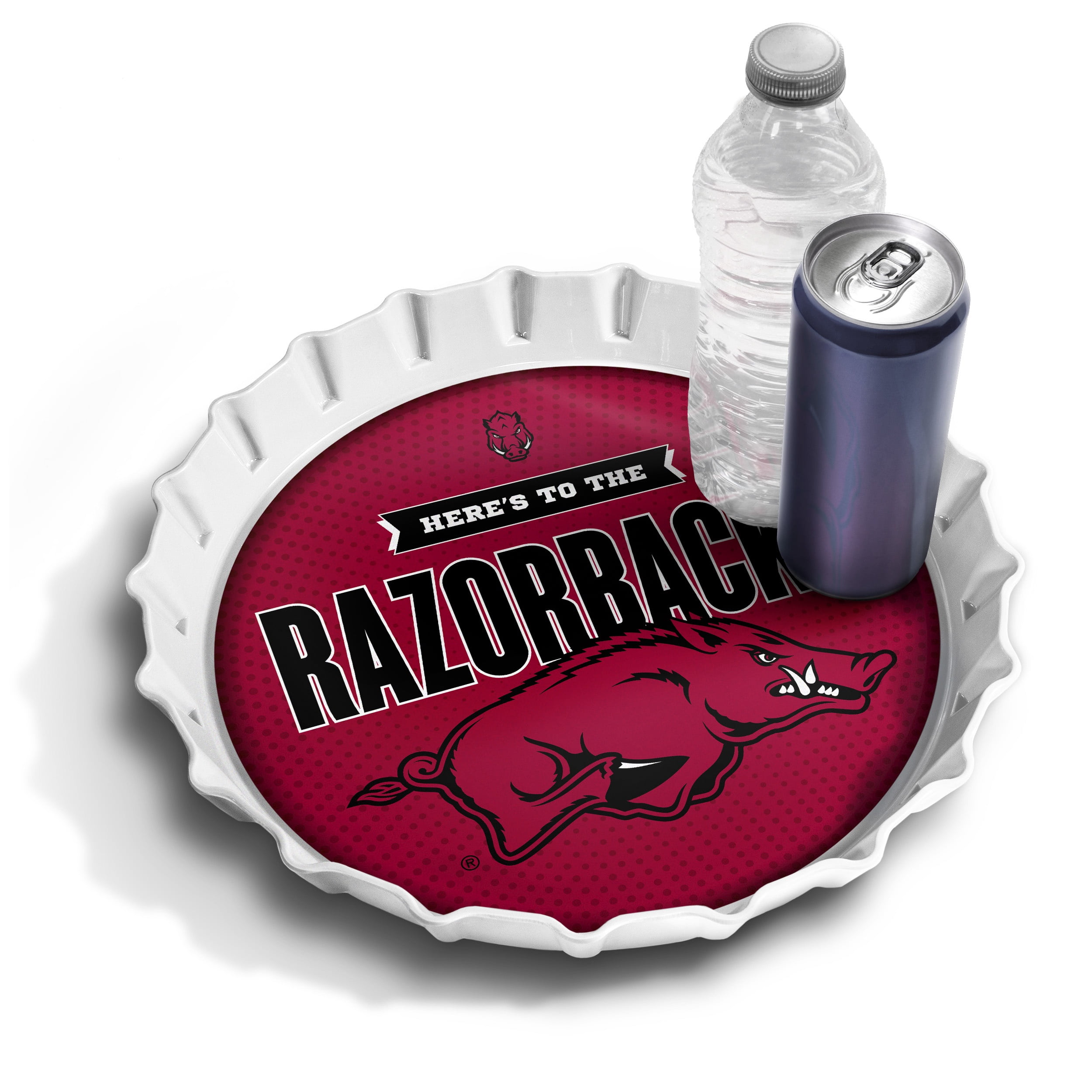 YouTheFan NCAA Arkansas Razorbacks Bottle Cap Serving Tray