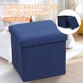thumbnail image 2 of 12" Footstool Sofa Ottoman Bench Footrest Box Faux Seat Storage Ottoman Gray for Home Livingroom Bedroom, 2 of 5