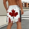 thumbnail image 5 of Goodtrade8 Summer Swimming Trunks for Men Fourth of July Linen 2 in 1 Swimwear Canada Flag Board Shorts Pockets Ropa Mens Shorts Casual,Size: XL, 5 of 5