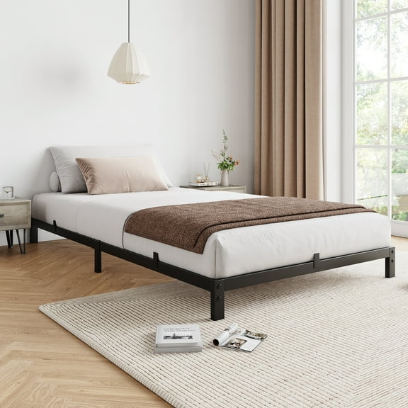 EastVita 6 Inch Twin Bed Frame,No Box Spring Needed,Low Profile Heavy Duty Metal Platform,Non-Slip Twin Bed Frame