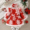 thumbnail image 6 of mgoYE Toddler Baby Girl Christmas Dress Embroidery Dresses Long Sleeve Kids Smocked Christmas Dress(Red,18-24 Months), 6 of 8