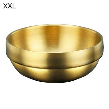 

Biplut Small Dish Double Layers Insulation Stainless Steel Korean Style Anti-scalding Kimchi Bowl Saucer Kitchen Supplies (Golden XXL)