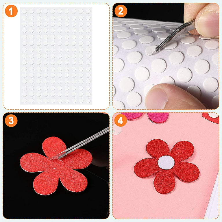  Double Sided Adhesive Dots Clear Glue Point Tape Stickers  Balloon Glue Round No Traces Strong Adhesive Sticker Waterproof Dot Sticker  for Craft DIY Art Office Supply(1000 Pieces,0.24 Inch/ 6 mm) 
