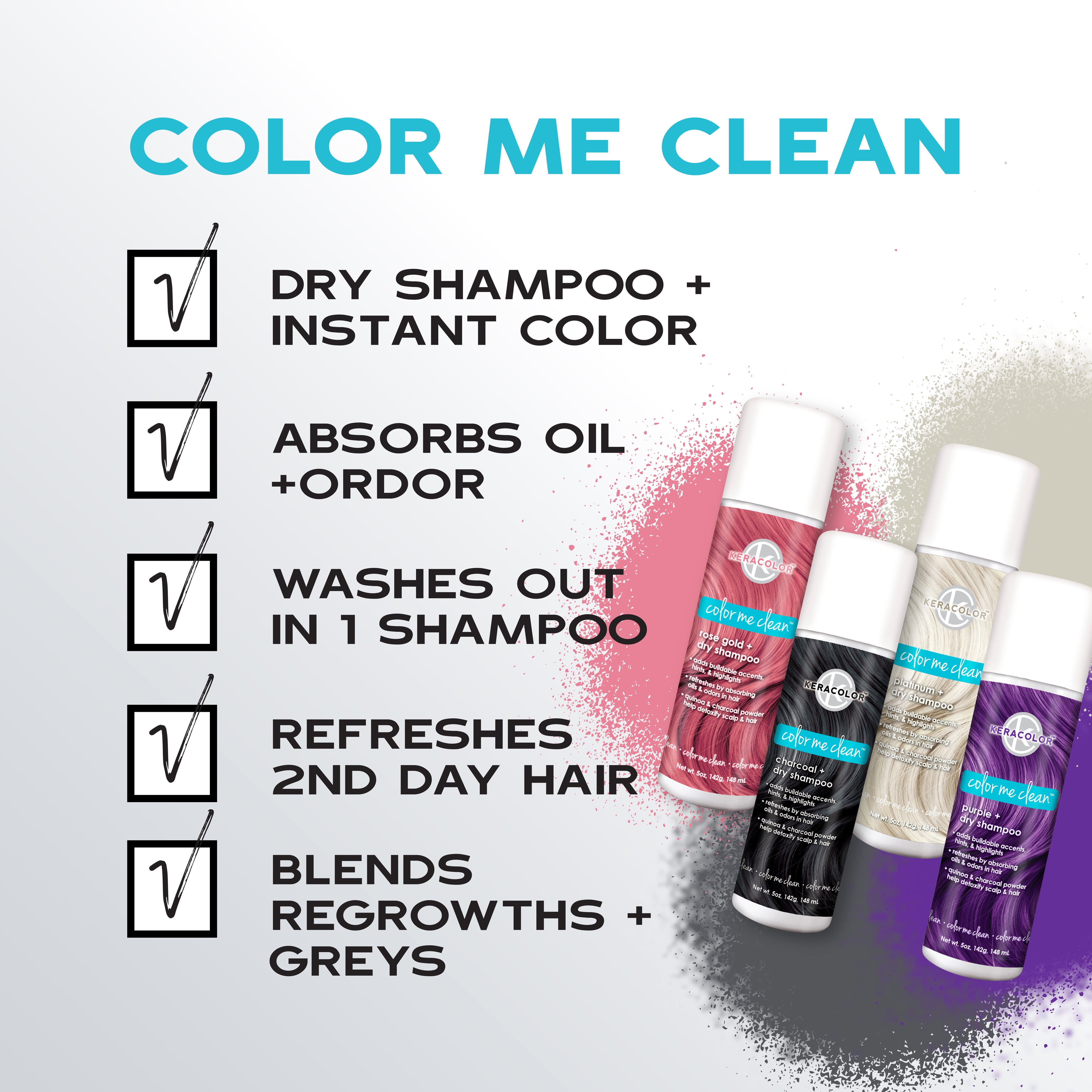 Keracolor Dry Shampoo with Color Volume Powder, Purple
