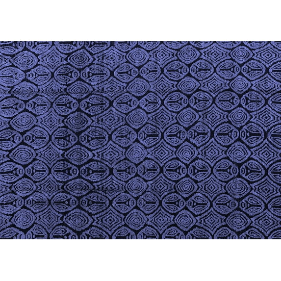 Ahgly Company Machine Washable Indoor Rectangle Oriental Blue Modern Area Rugs, 5' x 7'