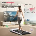 thumbnail image 4 of OBENSKY 2.25HP Under Desk Treadmill,  Installation-Free Slim Flat Compact Walking Pad with LED Display and Wireless Remote Control, 265lb, 0.5-4 mph for Home/Office Exercise-Pink, 4 of 8